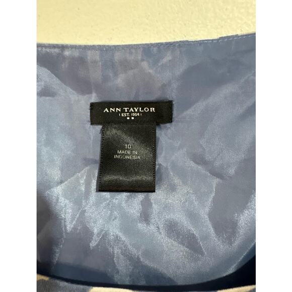 Ann Taylor Blue Leopard Print Sheath Dress Size 10 - Picture 4 of 8